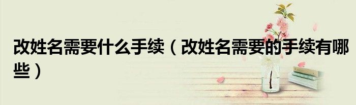 改姓名需要什么手续（改姓名需要的手续有哪些）