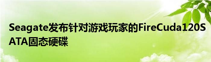 Seagate发布针对游戏玩家的FireCuda120SATA固态硬碟