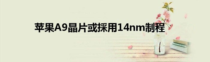 苹果A9晶片或採用14nm制程