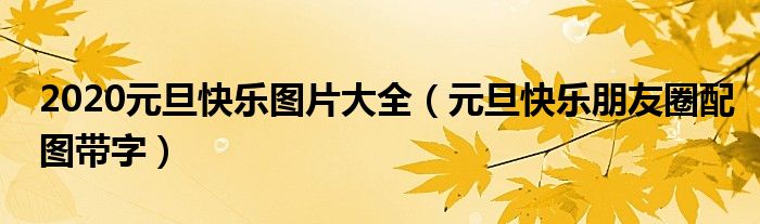 2020元旦快乐图片大全（元旦快乐朋友圈配图带字）