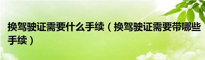 换驾驶证需要什么手续（换驾驶证需要带哪些手续）