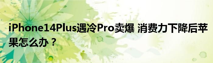 iPhone14Plus遇冷Pro卖爆 消费力下降后苹果怎么办？
