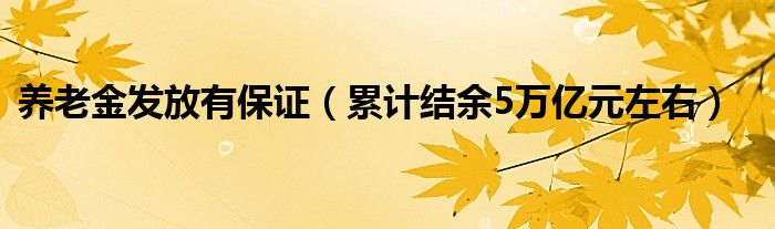 养老金发放有保证（累计结余5万亿元左右）