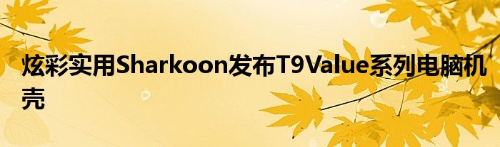 炫彩实用Sharkoon发布T9Value系列电脑机壳