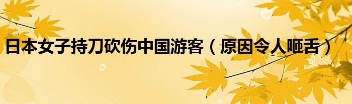 日本女子持刀砍伤中国游客（原因令人咂舌）
