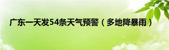广东一天发54条天气预警（多地降暴雨）