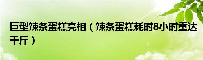 巨型辣条蛋糕亮相（辣条蛋糕耗时8小时重达千斤）