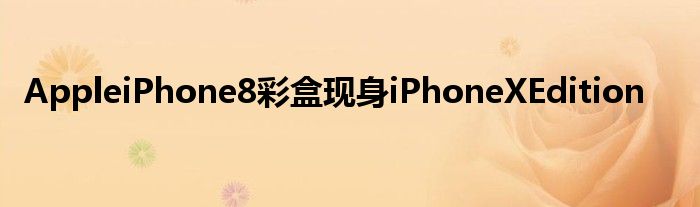 AppleiPhone8彩盒现身iPhoneXEdition
