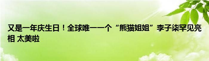 又是一年庆生日！全球唯一一个“熊猫姐姐”李子柒罕见亮相 太美啦