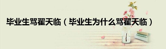 “毕业生骂翟天临（毕业生为什么骂翟天临）