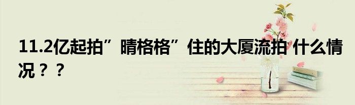 11.2亿起拍”晴格格”住的大厦流拍 什么情况？？