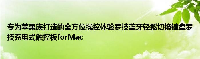 专为苹果族打造的全方位操控体验罗技蓝牙轻鬆切换键盘罗技充电式触控板forMac