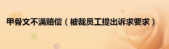 甲骨文不满赔偿（被裁员工提出诉求要求）