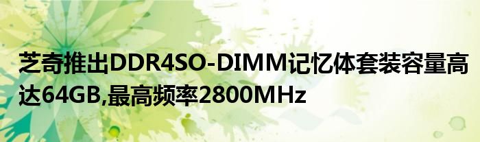 芝奇推出DDR4SO