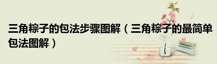 三角粽子的包法步骤图解（三角粽子的最简单包法图解）