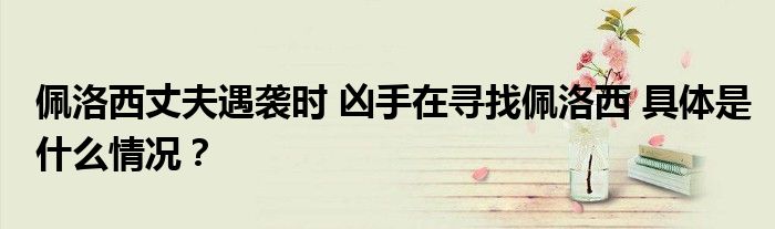 佩洛西丈夫遇袭时 凶手在寻找佩洛西 具体是什么情况？