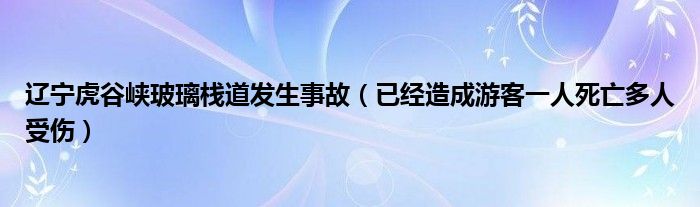 辽宁虎谷峡玻璃栈道发生事故（已经造成游客一人死亡多人受伤）