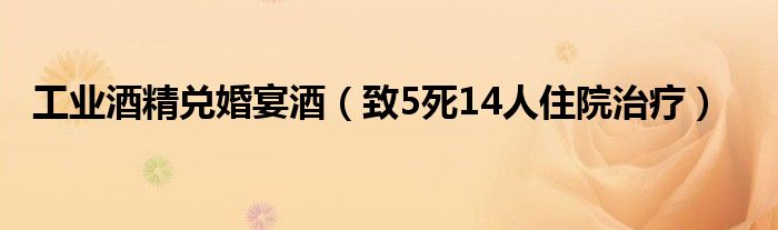 工业酒精兑婚宴酒（致5死14人住院治疗）
