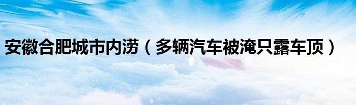 安徽合肥城市内涝（多辆汽车被淹只露车顶）