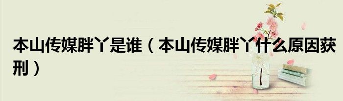 本山传媒胖丫是谁（本山传媒胖丫什么原因获刑）