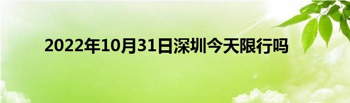 2022年10月31日深圳今天限行吗