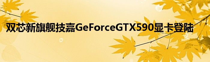 双芯新旗舰技嘉GeForceGTX590显卡登陆