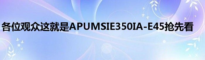 各位观众这就是APUMSIE350IA