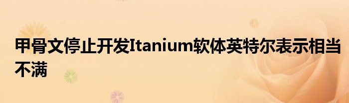 甲骨文停止开发Itanium软体英特尔表示相当不满
