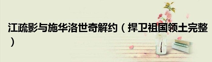 江疏影与施华洛世奇解约（捍卫祖国领土完整）