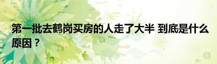 第一批去鹤岗买房的人走了大半 到底是什么原因？
