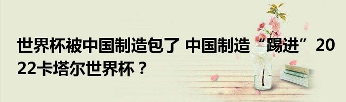 世界杯被中国制造包了 中国制造“踢进”2022卡塔尔世界杯？