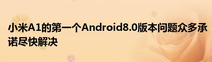 小米A1的第一个Android8.0版本问题众多承诺尽快解决