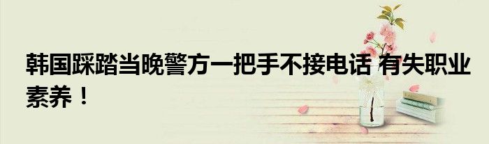 韩国踩踏当晚警方一把手不接电话 有失职业素养！