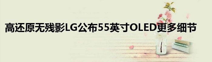 高还原无残影LG公布55英寸OLED更多细节