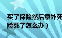 买了保险然后意外死亡（请问一下,买了意外险死了怎么办）