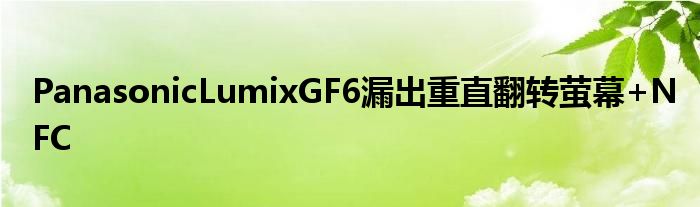 PanasonicLumixGF6漏出重直翻转萤幕+NFC