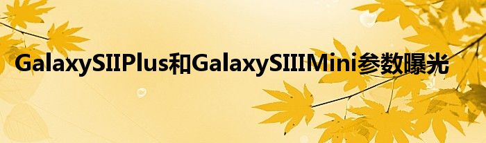 GalaxySIIPlus和GalaxySIIIMini参数曝光