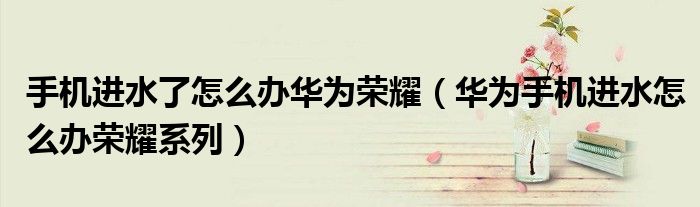 手机进水了怎么办华为荣耀（华为手机进水怎么办荣耀系列）