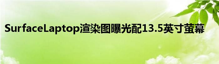 SurfaceLaptop渲染图曝光配13.5英寸萤幕