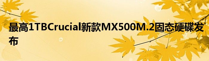 最高1TBCrucial新款MX500M.2固态硬碟发布
