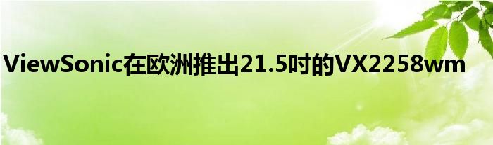 ViewSonic在欧洲推出21.5吋的VX2258wm