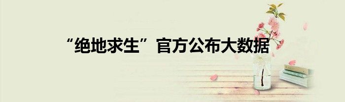 “绝地求生”官方公布大数据