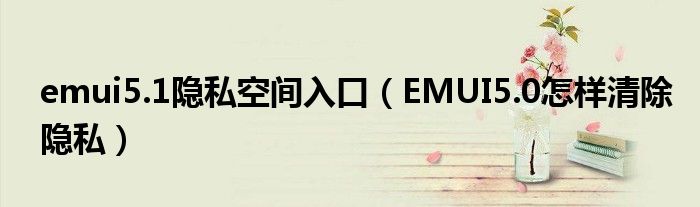 “emui5.1隐私空间入口（EMUI5.0怎样清除隐私）