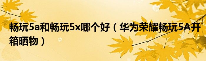 畅玩5a和畅玩5x哪个好（华为荣耀畅玩5A开箱晒物）