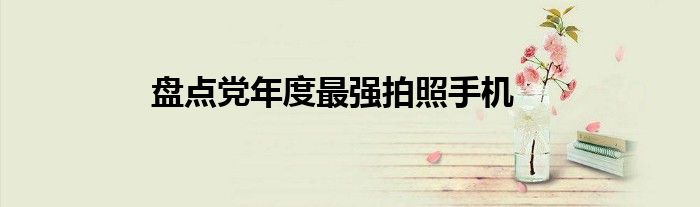 盘点党年度最强拍照手机