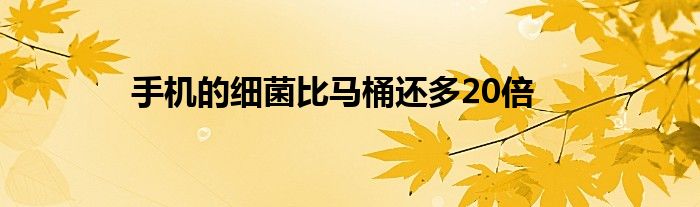 手机的细菌比马桶还多20倍