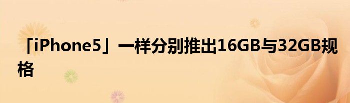「iPhone5」一样分别推出16GB与32GB规格