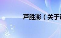 芦胜澎（关于芦胜澎的简介）