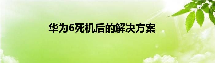 华为6死机后的解决方案