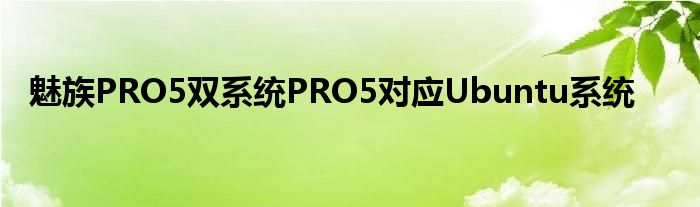 魅族PRO5双系统PRO5对应Ubuntu系统
